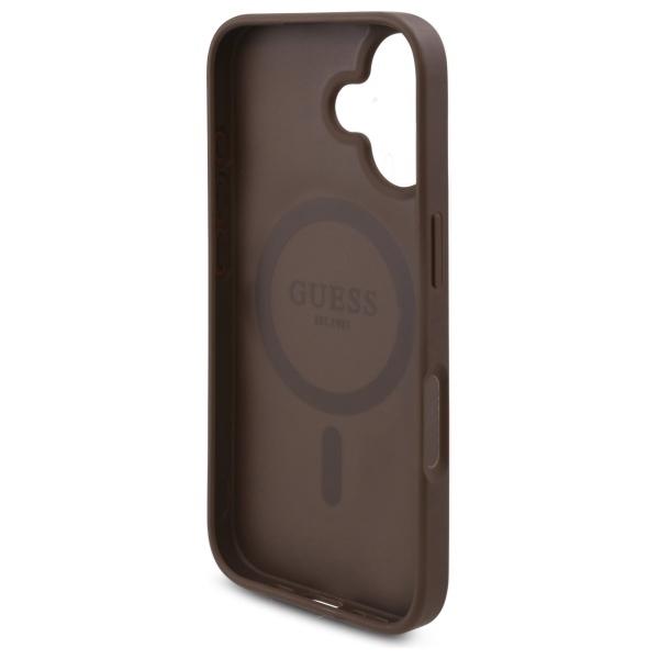 Guess Guhmp16Sp4Ropemcw Iphone 16 6.1   Brązowy/Brown Hardcase 4G Flowers Print Magsafe
