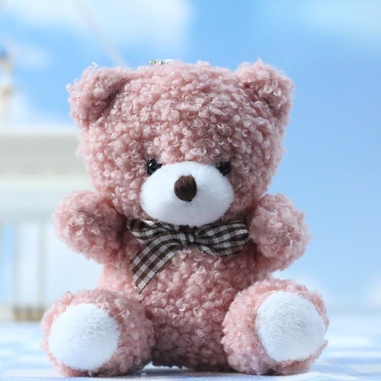 

Bear Lovely Teddy Plush Toy Keychain Adorable Stuffed Animal For Decoration Backpack кирпич красный