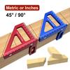 3D Multi Angle Aluminum Red Measuring Ruler 45/90 Degree Woodworking Square Protractor Drawing Line Miter Triangle Layout Tool