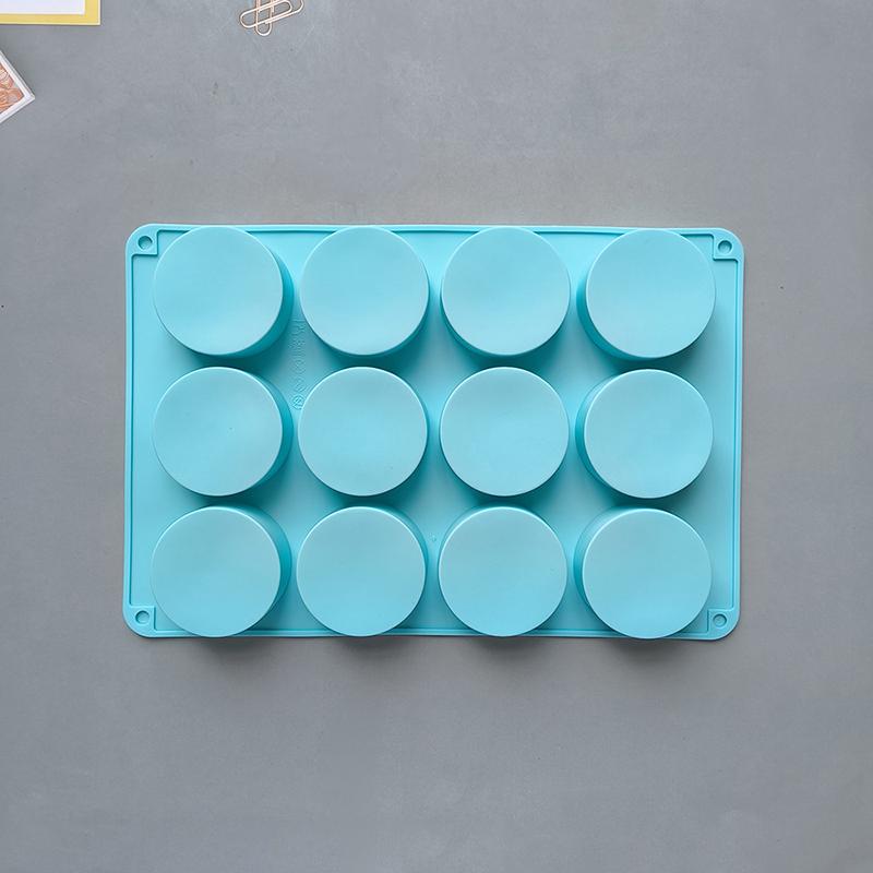 Round Chocolate Cookie Molds Chocolate Silicone Mold 12-Cavity Cylinder Silicone Molds For Jelly Mini Cakes Muffin Baking