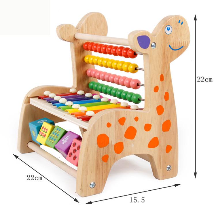 Multifunctional Wooden Abacus & Bead Maze for Baby's Hand-Eye Coordination and Early Education