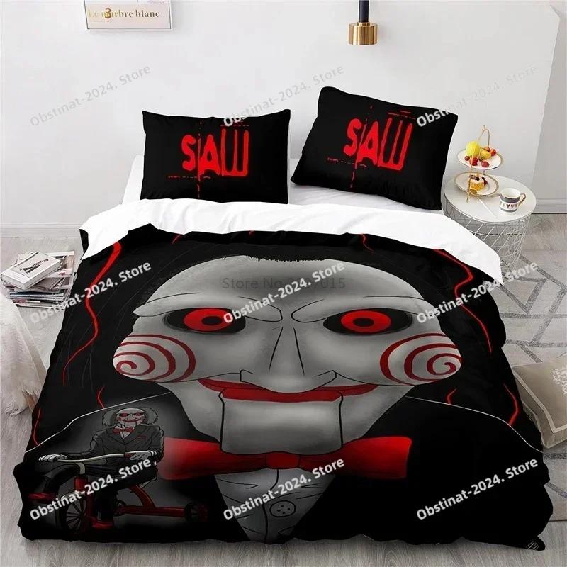 Top Horror Saw Movie Bedding Set Printed single Comforter Quilt Bed Cover Duvet Cover Pillow Case 3 Pieces Sets Kids Adult Size
