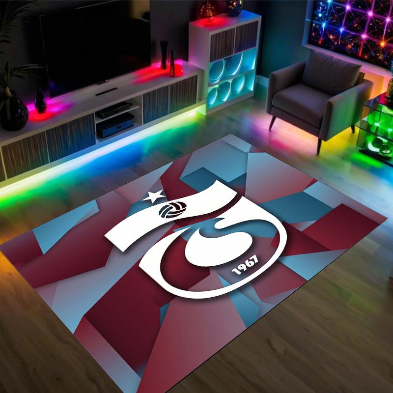 Trabzonspor FC Design Crystal Velvet Carpet Cozy Non?Slip Printed Rug For Bedroom Living Room Entrance