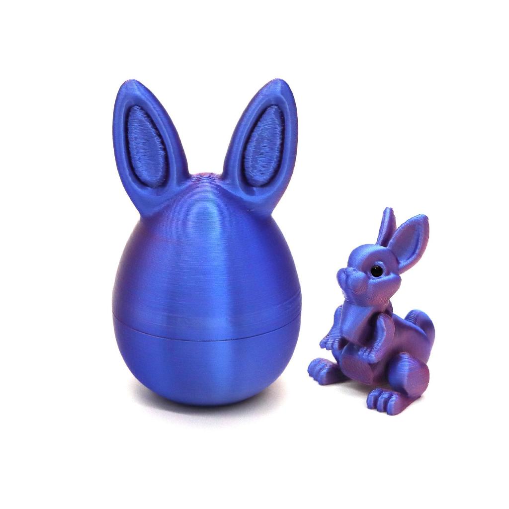 Easter 3D Printed Rabbit & Egg Ornaments - Movable Model Toys