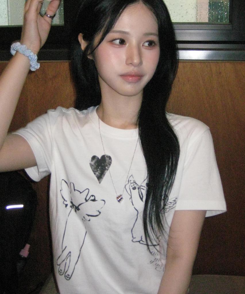Loginaenloji Love Cat Printed T-Shirt White