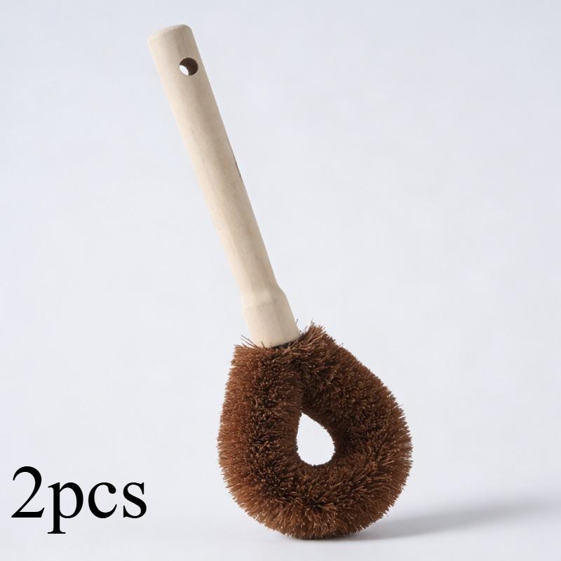 1 Stück Natürlicher Holzgriff Topfbürste Haushalt Küche Reinigungsbürste Topfwaschen Spülbürste Langer Griff Topfwaschen Bürste