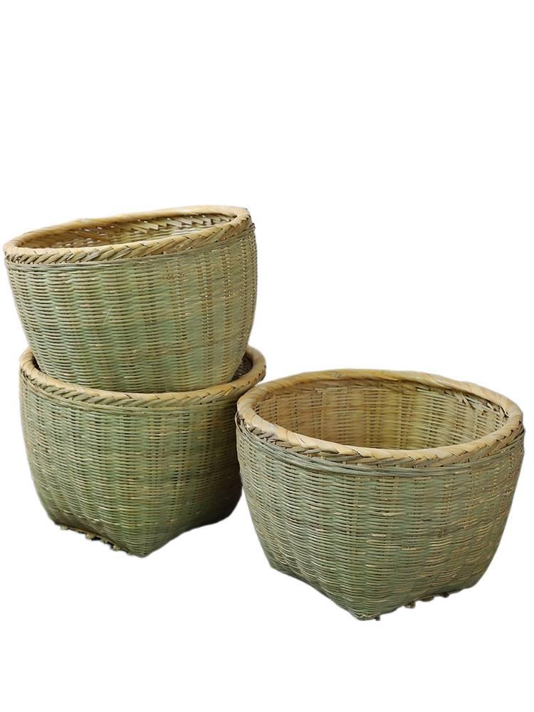 Large Handmade Bamboo Rice Washing Basket - Pastoral Style Winnowing Basket