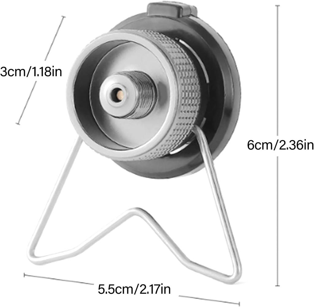 Butane Adapter With Bracket Outdoor Butane Gas Conversion Joint Camping Stove Adapter Screw Valve Output Nozzle Bottle Adapter