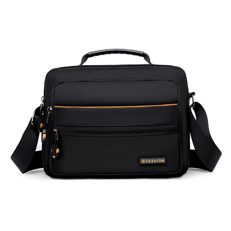 Solid Color Waterproof Shoulder Bag Men's Messenger Bag Large Capacity Crossbody Bag