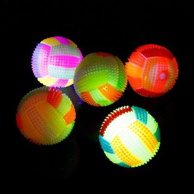 Lot de 5 balles rebondissantes clignotantes et anti-stress à pointes souples