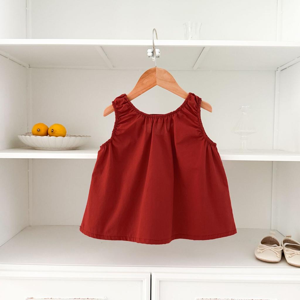 Summer Girls Fashion Embroidered Camisole Vest Baby Chic Sleeveless Top For Outerwear