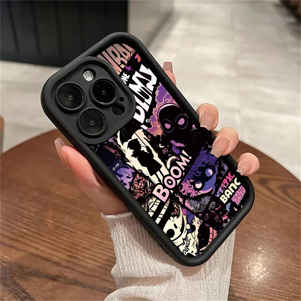 Fashion Graffiti Flame Punk Phone Case for iPhone 16 14 15 Pro Max 13 12 11 X XS XR 7 8 Plus SE 2022 Shockproof Protective Cover