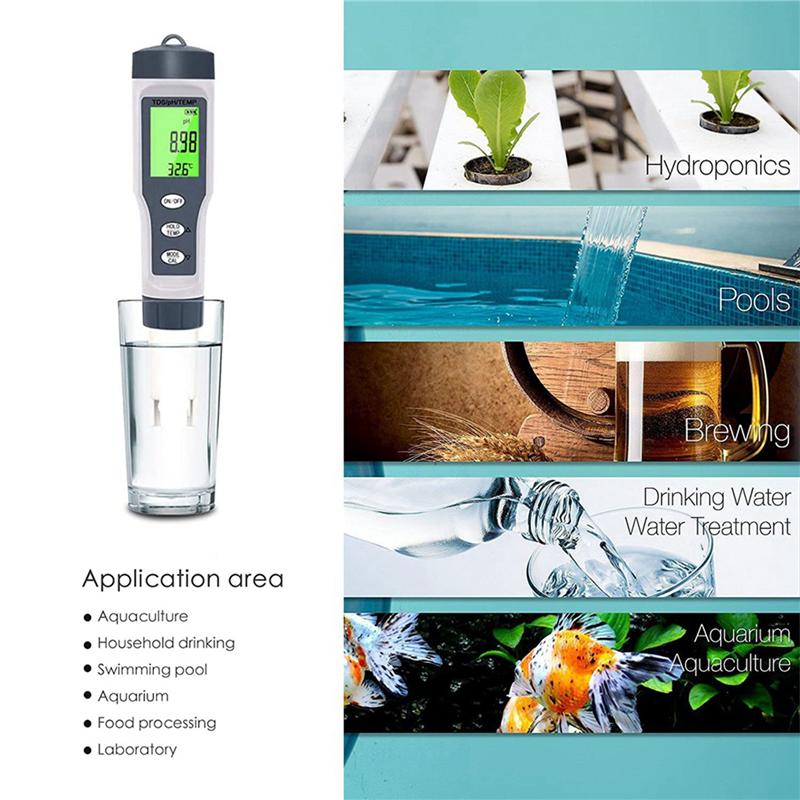 3X 3 In 1 Digital PH Meter For Water, TDS/PH/Temp Meter, Water Tester For Drinking Water, Swimming Pool, Hydroponics