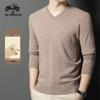 Men's V-Neck 100% Wool Sweater