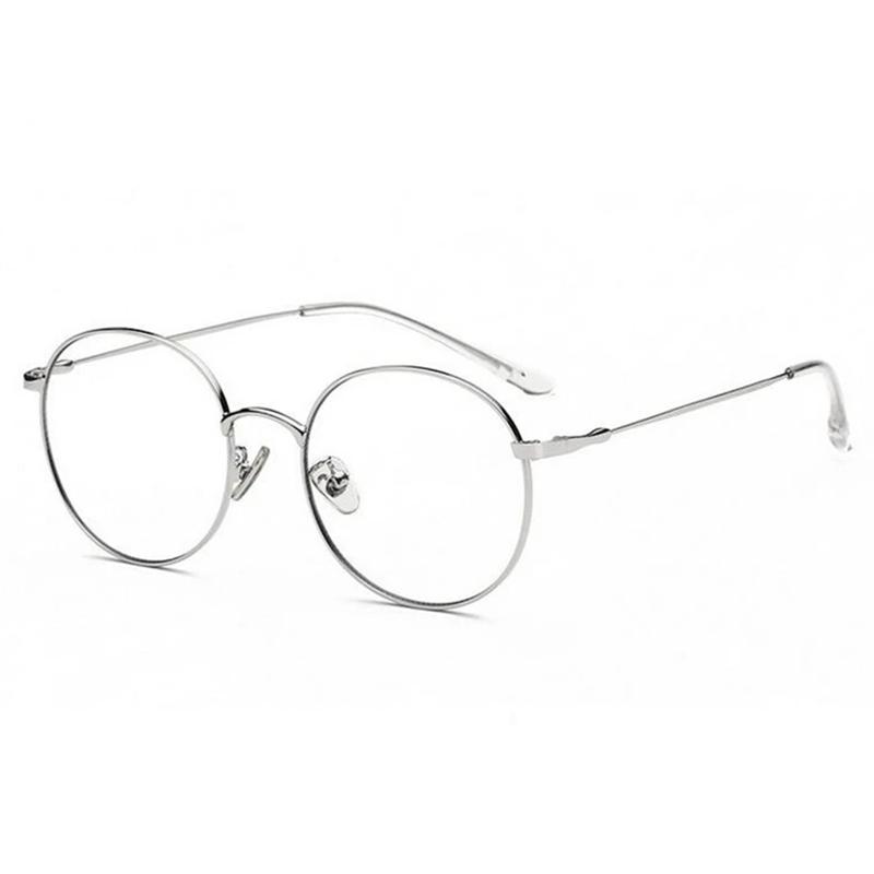 Anti Blue Rays Photochromic Round Optical Glasses With Prescription Metal Frame For Shortsighted Hyperopia Progressive Eyewear