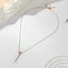 Kinel Zircon Matchstick Pendant Necklace For Women Rose Gold Color Party Fine Jewelry Gift