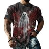 Men's Halloween T-Shirt Short Sleeve Round Neck Printed Tee for Casual Wear