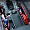 Convenient Car Seat Gap Filler Organizer Bag Easy To Assemble Efficient Storage Space-Saving Brown