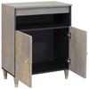 Sideboard Gray and Gold 60 x 33 x 75 cm Solid Mango Wood