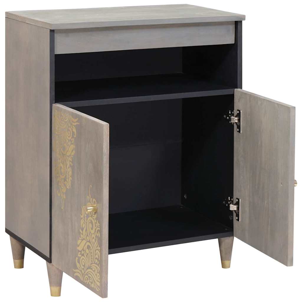 Sideboard Gray and Gold 60 x 33 x 75 cm Solid Mango Wood
