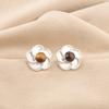 Round Yellow Tiger Eye Stone Sterling Silver Stud Sisters Gift Earrings Jewelry EE-157-30