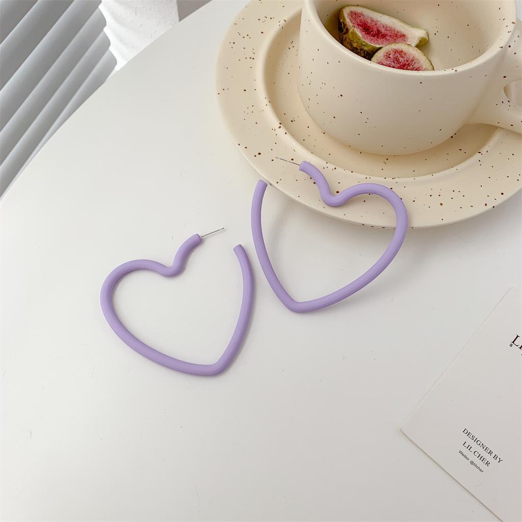 Fashion Geometric Personality Neon Acrylic Big Star Hoop Earring For Women Hollow Heart Earring Jewelry