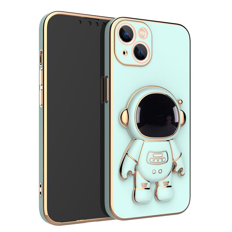 Luxury Chic 3D Astronaut Plating Phone Case For iPhone 15 14 13 12 11 Xs Pro Max Mini X 8 7 Plus SE Portable Holder Stand Cover