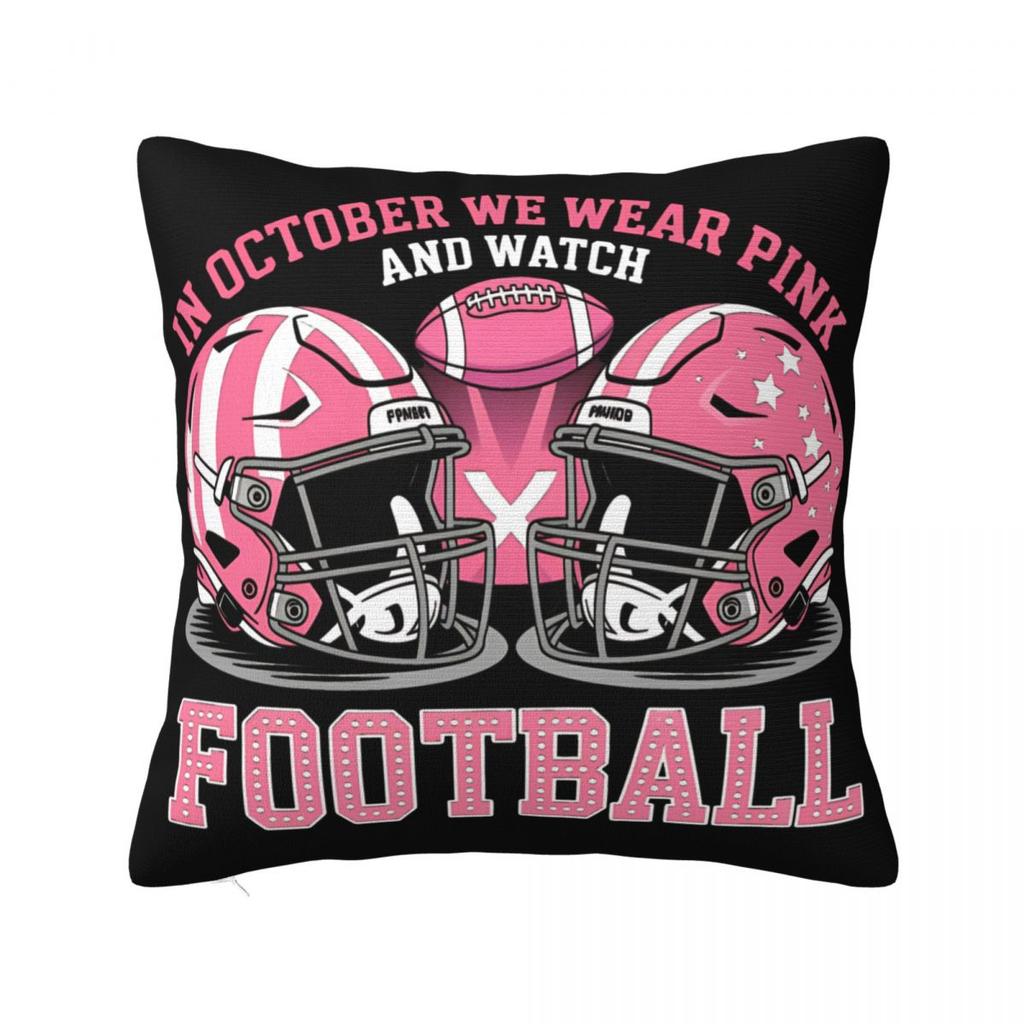 In This Family Nobody Fights Alone Breast Cancer Awareness Square Pillow Case Polyester Decorative Pillow Fashion Cushion Covers