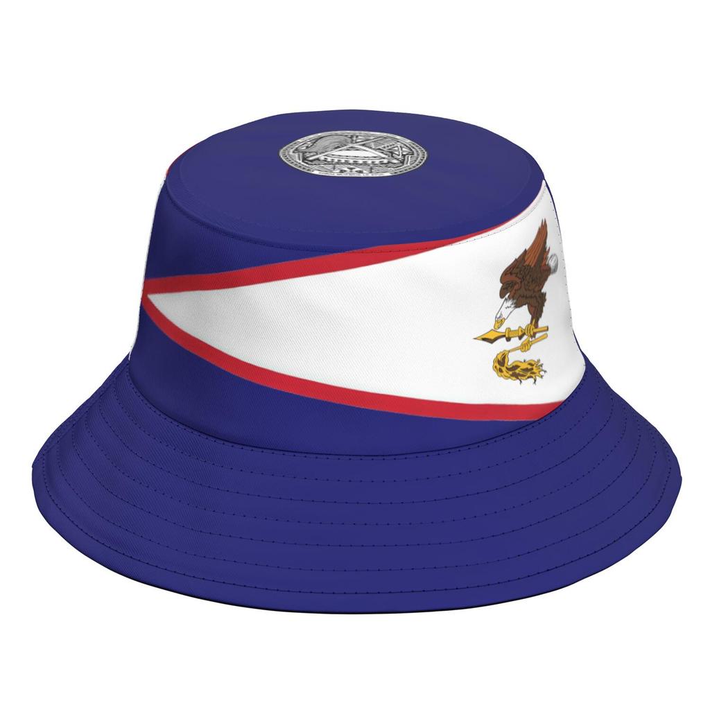 American Samoa Fisherman Hats Free Custom Made Name Number Team Logo Bucket Cap Asm Travel As Nation Island Flag Headgear