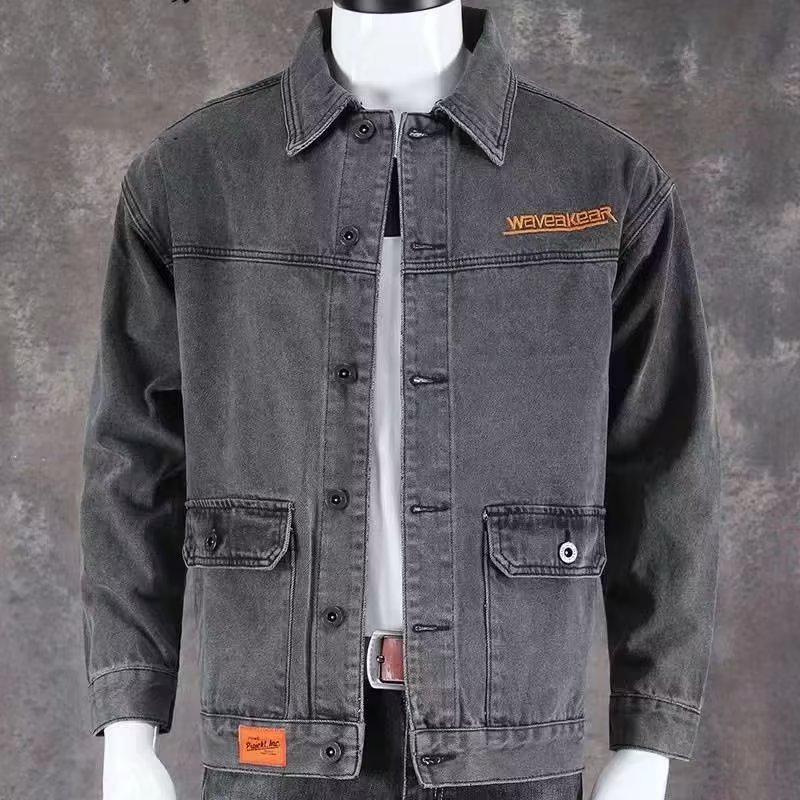 Men's Wear-Resistant Denim Work Jacket for Spring and Autumn