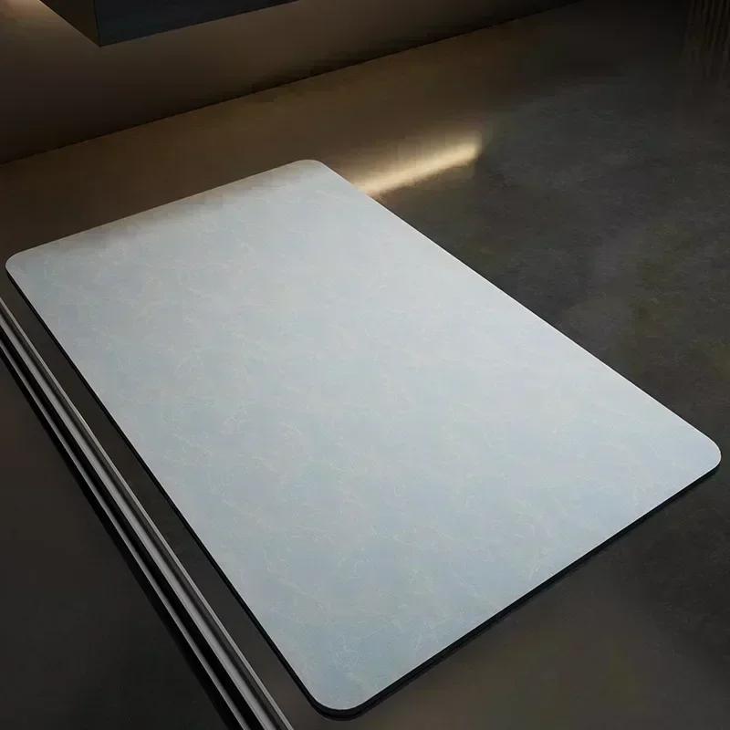 Diatomite Mat Super Absorbent Bathroom Mat Non-slip Bath Rug Shower Room Entrance Doormat Toilet Foot Mat Bathroom Carpet Decor