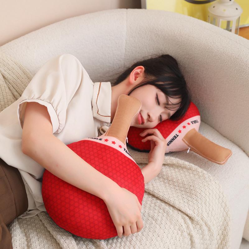 Funny Table Tennis Racket Cross-border Chinese Style Creative Plush Toy Sofa Pillow Home Decoration Children's Birthday Gift