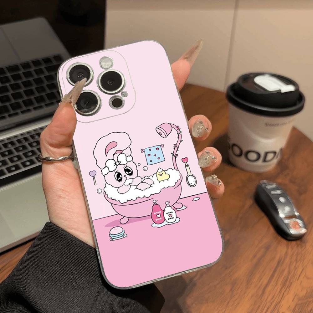 Esther Cute B-B-Bunny For iPhone 17 16 16e 15 14 13 12 11 Pro Max Mini Plus Phone Case