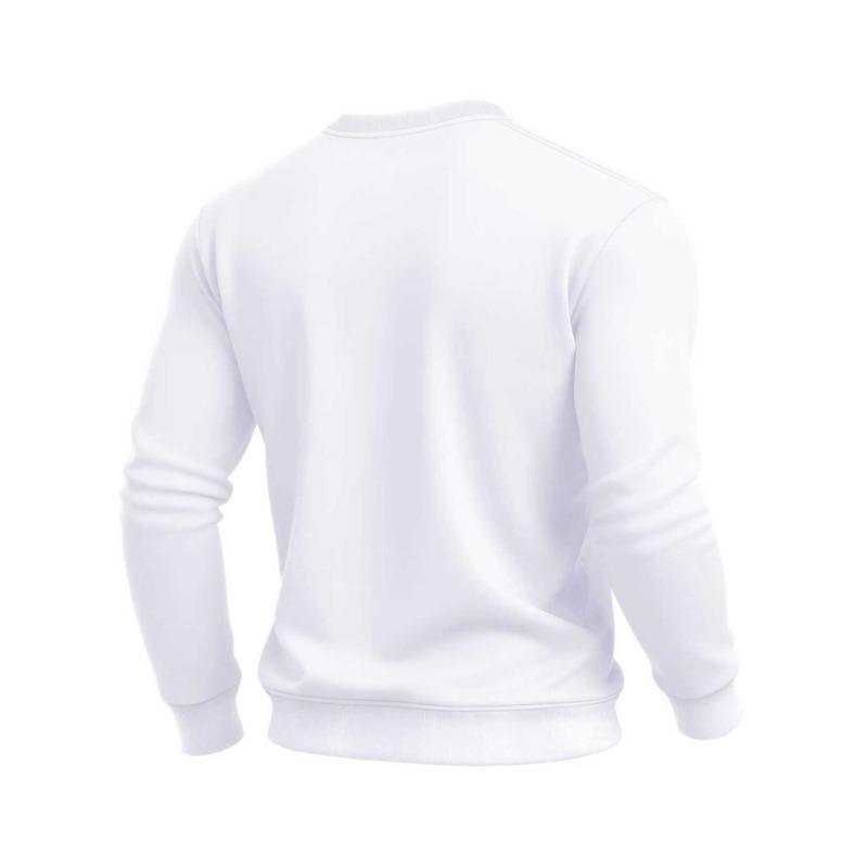 Men'S Hoodless Round Neck Long Sleeve Casual Pullover, Soft Comfortable Versatile Wear For Autumn, Winter, And Holidays.