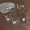Korean Cold Metal Brooch: Multi-Layer Tassel with 3D Smiley, Butterfly & Sun for Women