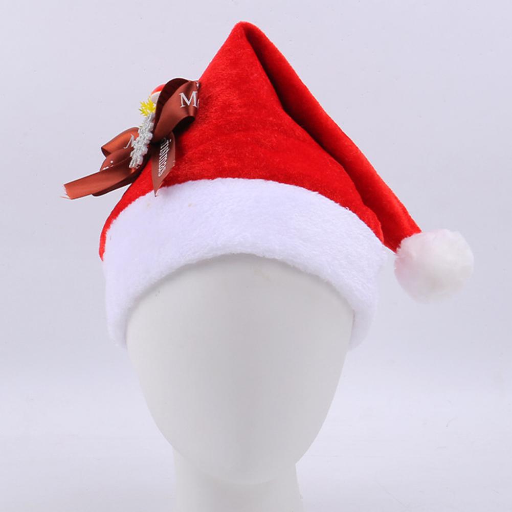 Party Santa Hat Decoration High Plush Santa Hat Festive Plush Velvet Santa Hat with Snowflake Decoration for Adults for New