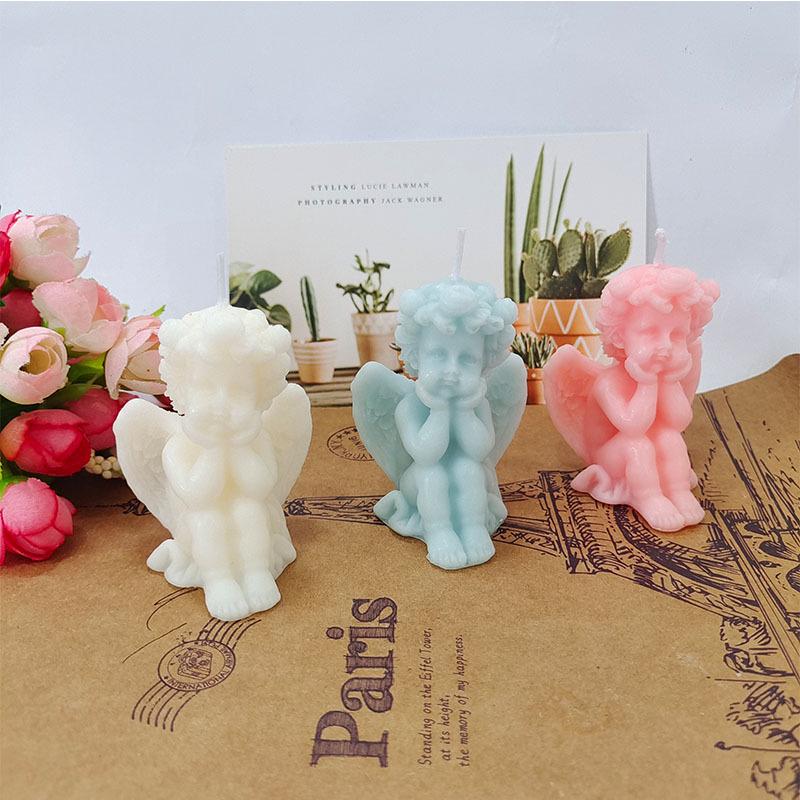“Cute Angel Chin-Resting Scented Candle Party Photo Prop & Gift.”