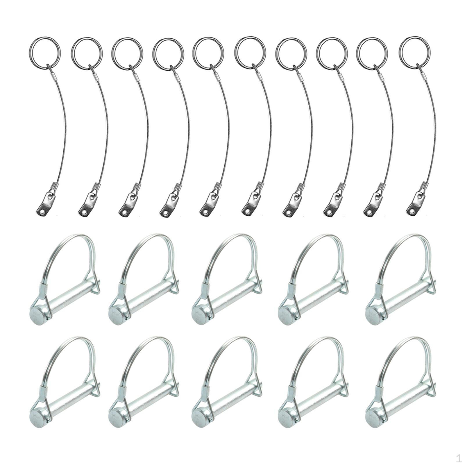 10x Tiny Safe Coupler Pin Trailer Hitch Silver Pto for Towing