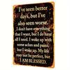 Metal Iron Wall Decor   with Inspirational Quote for Home Cafe Bar Club Garden Art