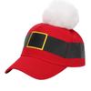 Christmas Baseball Cap Red Adjustable Baseball Cap With Furry Ball
