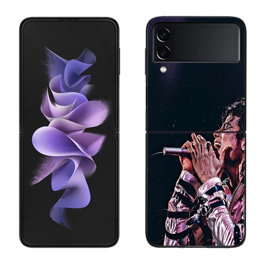 Custodia per Telefono Michael Jackson Per Samsung Galaxy Z Flip 6 5 4 3 5G Nera Coque Rigida Z Flip 7 Cover Z Flip 5 Custodia Capa Fas
