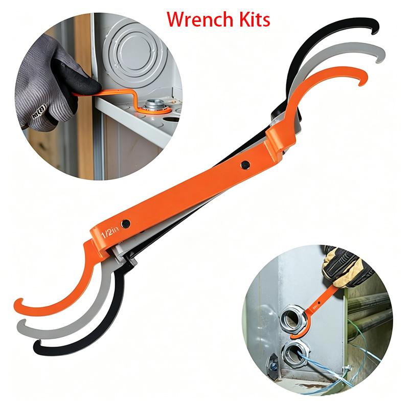 3pcs Conduit Lockout Wrench Tool Tighten and Loosen Locknuts In Tight Spaces Lock Nut Wrench Conduit Tools For Floor Pipes