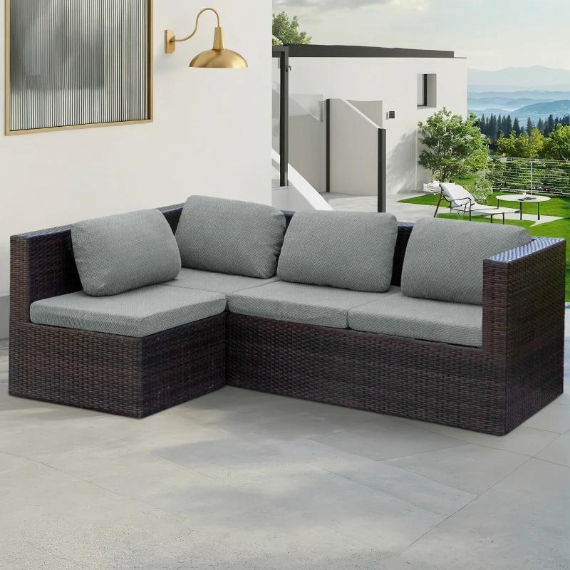 1/2/3 Seat Patio Chair Seat Covers Outdoor Sofa Cushion Slipcover Thicken Garden Lounge Chair Cushion Replacement Seat Covers