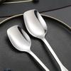 304 Stainless Steel Square-headed Spoon Long Handle Western Dining Teaspoon Coffee Dessert Spoons Silver Tableware