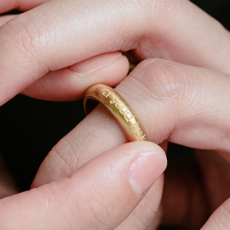 eveningbell [silver925] Childish letter ring (gold)