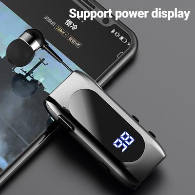 Fone de Ouvido Compatível com Bluetooth K55 Lembrete de Chamada por Vibração Clipe de Gola Cabo Telescópico Mini Intra-auricular Esportivo