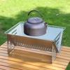 Multifunction Charcoal BBQ Grill Folding Furnace Barbecue Stainless Steel Barbecue Kitchen Utensils Mesh Wood Stove Outdoor Bar