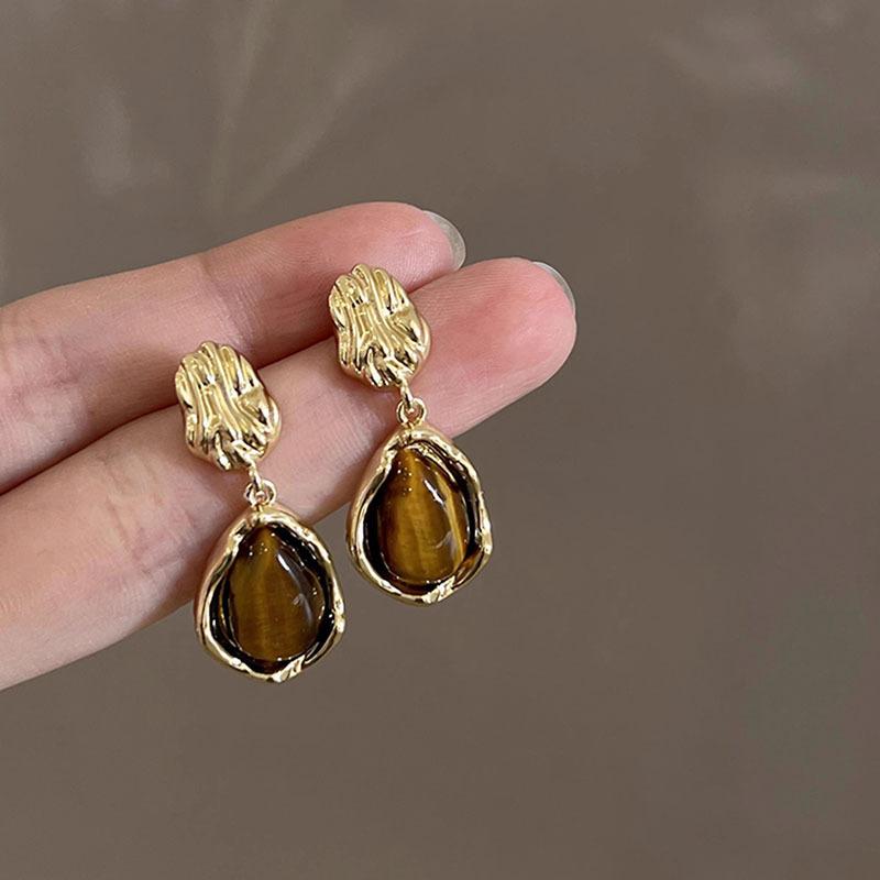 

Ретро нерегулярные серьги-капли из зеленого камня, винтажные серьги-капли из смолы для женщин и девочек, модные ювелирные изделия, подарочные аксессуары для вечеринок аэро