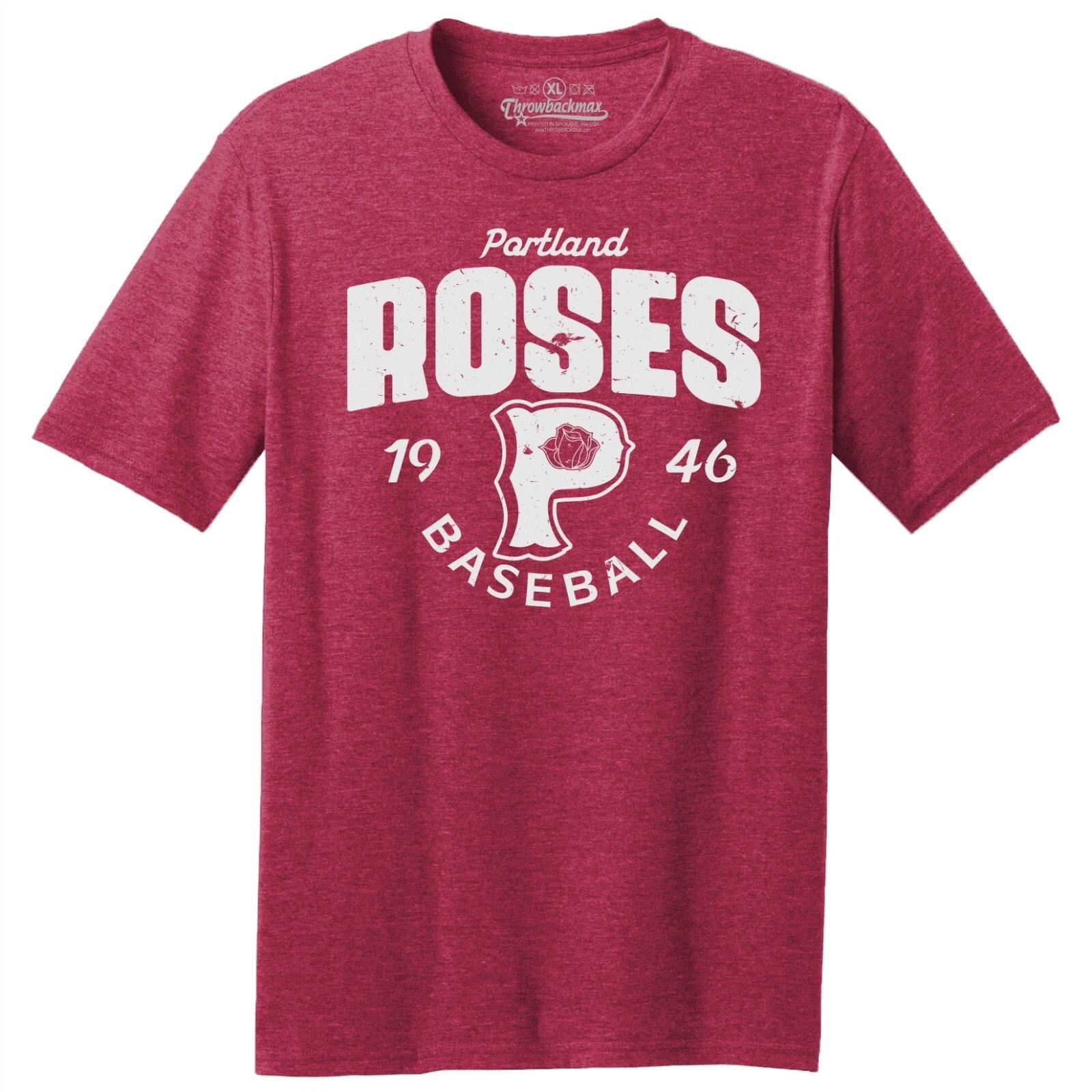 Portland Roses 1946 Baseball TRI-BLEND Tee Shirt - Timbers, Trailblazers S