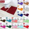 2 Piece Bath Mat Set Non Slip Toilet Pedestal Soft Foam  Shaggy Rug Chenille